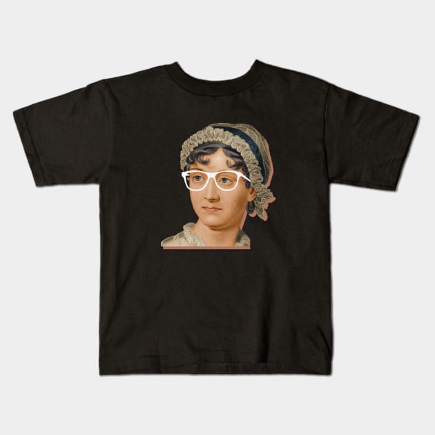 Jane Austen Face Kids T-Shirt by Pod and Prejudice